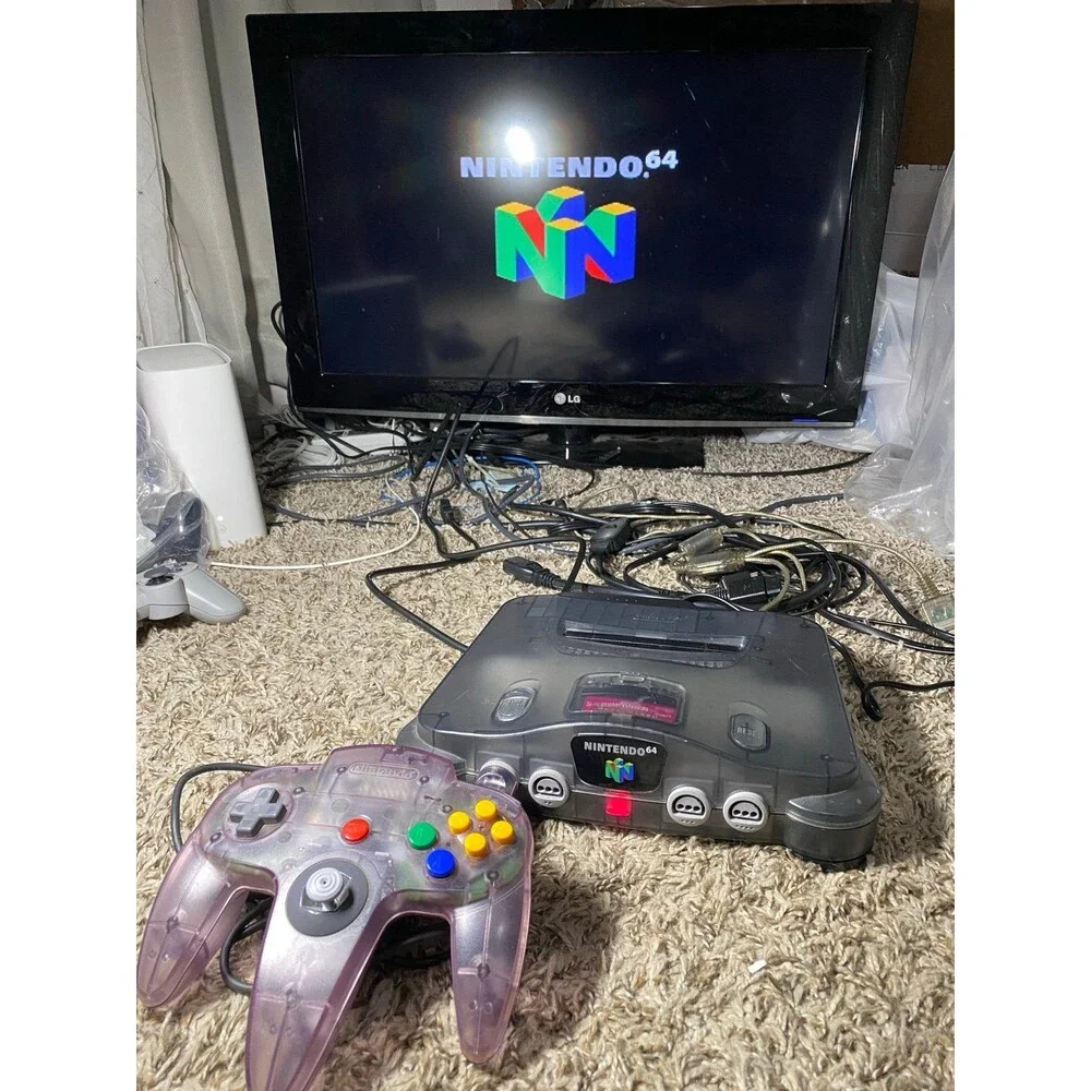 Clear Smoke Funtastic Nintendo 64 N64 Console Video Game System Bundle Tested